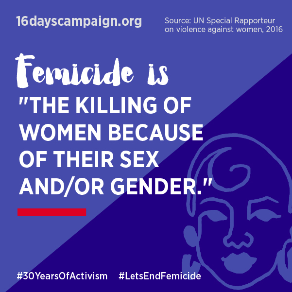 CAN_Femicide's tweet photo. 2021 marks 30 years of Global #16DaysofActivism. 

Inspired by its original vision &amp; history to raise awareness about #MVAWG, and considering continuing impunity for #femicide globally...

...the Campaign focuses on #femicide.

#LetsEndFemicide #30YearsOfActivism #CallItFemicide https://t.co/vvwBjv6Fr0