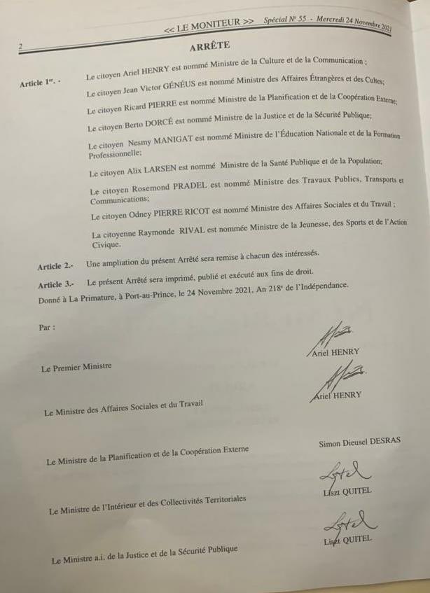 MediagroupWay's tweet photo. Lis non moun ki fè pati nouvo kabinè Ministeryèl la.

#waymedia https://t.co/sBMimxOfyT