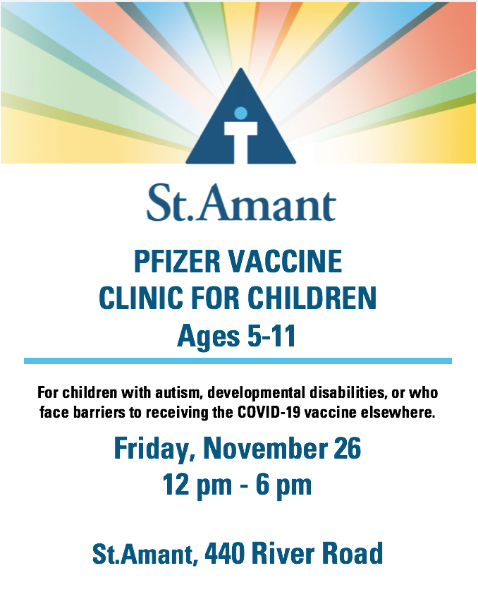 We're hosting a vaccine clinic Friday, November 26 at 440 River Road for children with autism, developmental disabilities, or who face barriers to receiving the COVID-19 vaccine elsewhere. Ages 5-11. #ProtectMB
Sign up: bit.ly/StAChildClinic