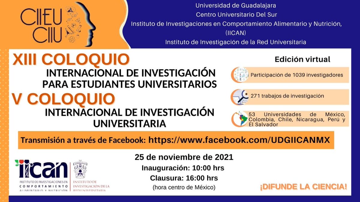 ciiu_ciieu's tweet photo. En esta segunda edición virtual contamos con la participación de: 
🥸 1039 investigadores(as)
📑271 trabajos de investigación
🌎53 universidades de México, Colombia, Chile, Nicaragua, Perú y El Salvador

#DifundelaCiencia #CIIEU #CIIU #IICAN https://t.co/o5zdwetfDt