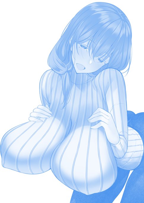 冬の縦セタxたわわ → 最強。  藤木籐子さん(根雪の幻影) 本日の進捗_キャラ塗り～ #skeb #今日のらくがき 