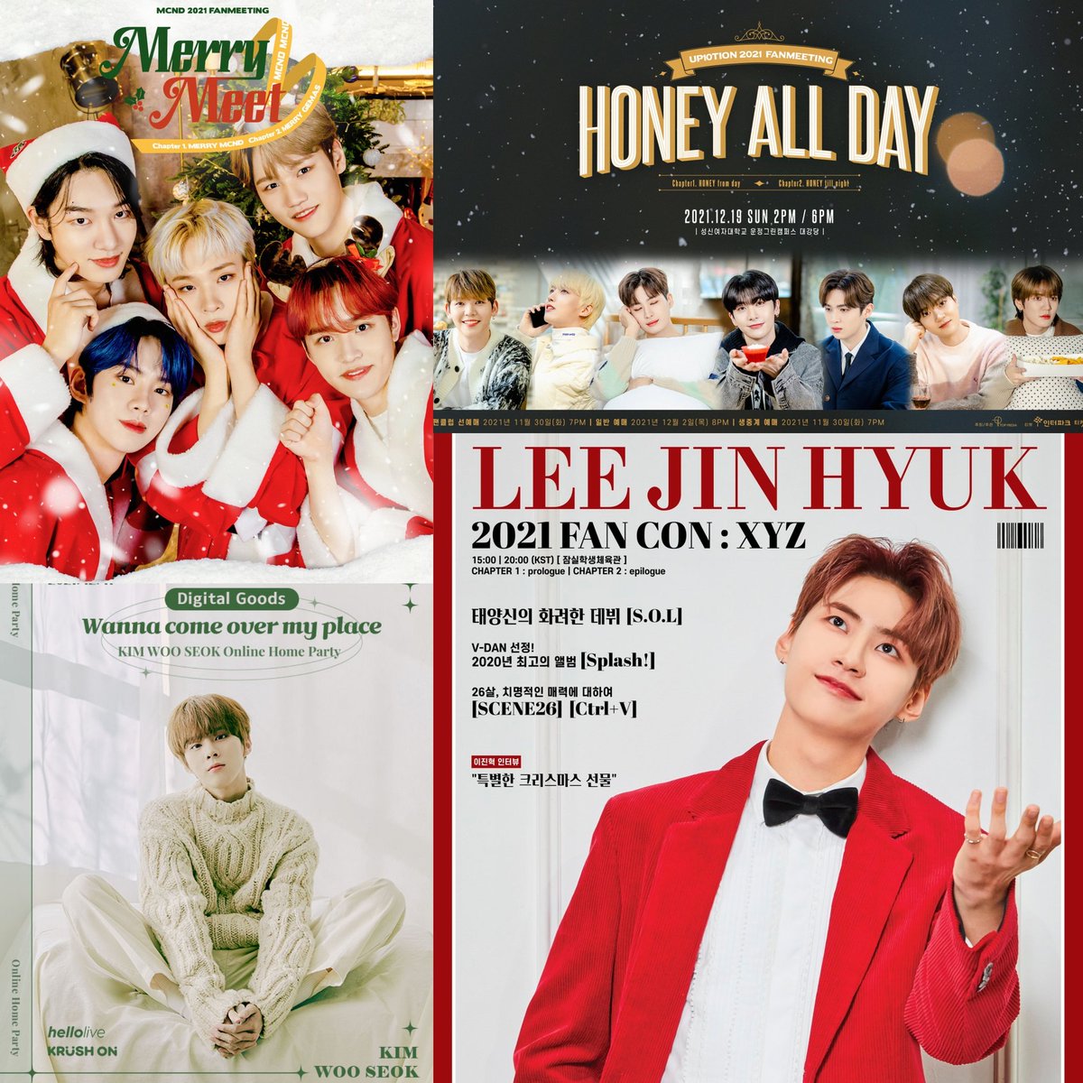 SHCJAngelOT6's tweet photo. The color combinations of UP10TION & MCND on the Posters of their upcoming events are in-sync! ππ
Dec. 11 Kim Wooseok
Dec. 18 MCND
Dec. 19 UP10TION
Dec. 24 Lee Jinhyuk
#UP10TION #LeeJinHyuk #KimWooseok #μ
ν
μ
#μ΄μ§ν #κΉμ°μ #MCND #μ μ¨μλ #TOPBrothers #ν°μ€νΌλΈλΌλμ€ π―π https://t.co/pWJHJyuzXw