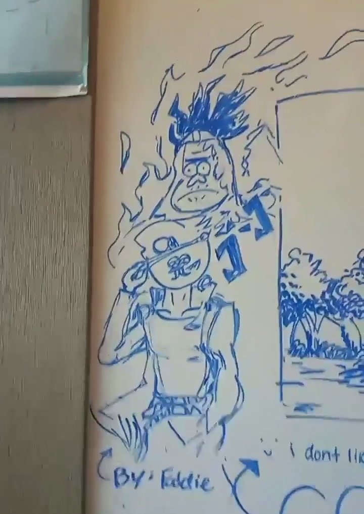 karmakth's tweet photo. @SkylarMcHenry1 @F0LKSD0NTM1ND my teachers let us draw on the whiteboards too and i found this in my math class the other day https://t.co/t2zywuHnec