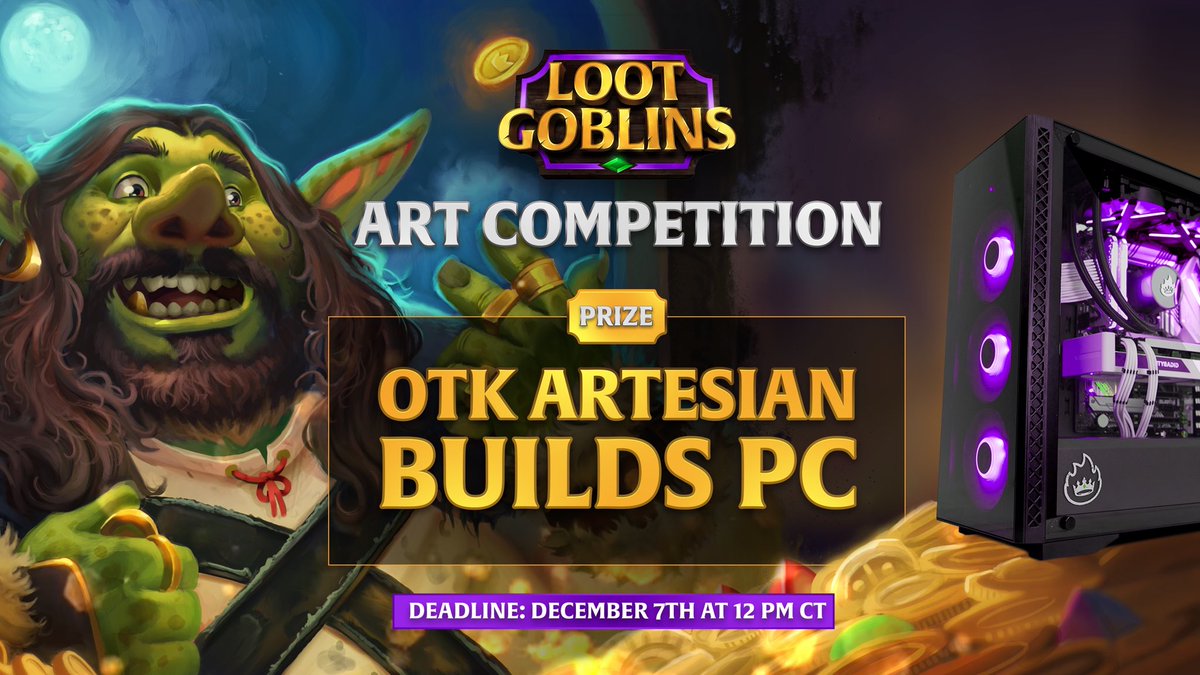 OTK (@otknetwork) on Twitter photo ATTENTION ARTISTS π¨βπ¨π¨
Weβre hosting an art competition for our show Loot Goblins, for a chance to win an OTK <a href="/ArtesianBuilds/">Artesian Builds</a> PC!! π»
Full list of rules are on our Reddit:
reddit.com/r/OTKnetwork
π
Deadline is Dec. 7th @ 12pm CT
GOOD LUCK!! π€© ATTENTION ARTISTS π¨βπ¨π¨
Weβre hosting an art competition for our show Loot Goblins, for a chance to win an OTK <a href="/ArtesianBuilds/">Artesian Builds</a> PC!! π»
Full list of rules are on our Reddit:
reddit.com/r/OTKnetwork
π
Deadline is Dec. 7th @ 12pm CT
GOOD LUCK!! π€©