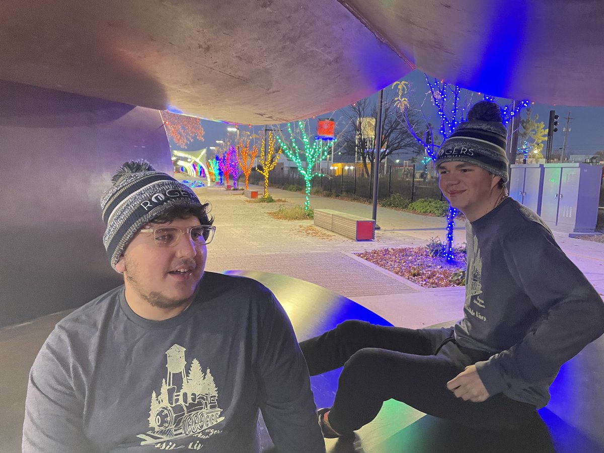 petermasonis's tweet photo. Noah and Matt using their modeling skills at Railyard Park.  #BlueSteel #RogersARChristmas #RogersRocks #RogersArkansas https://t.co/CwVy7MEN0g