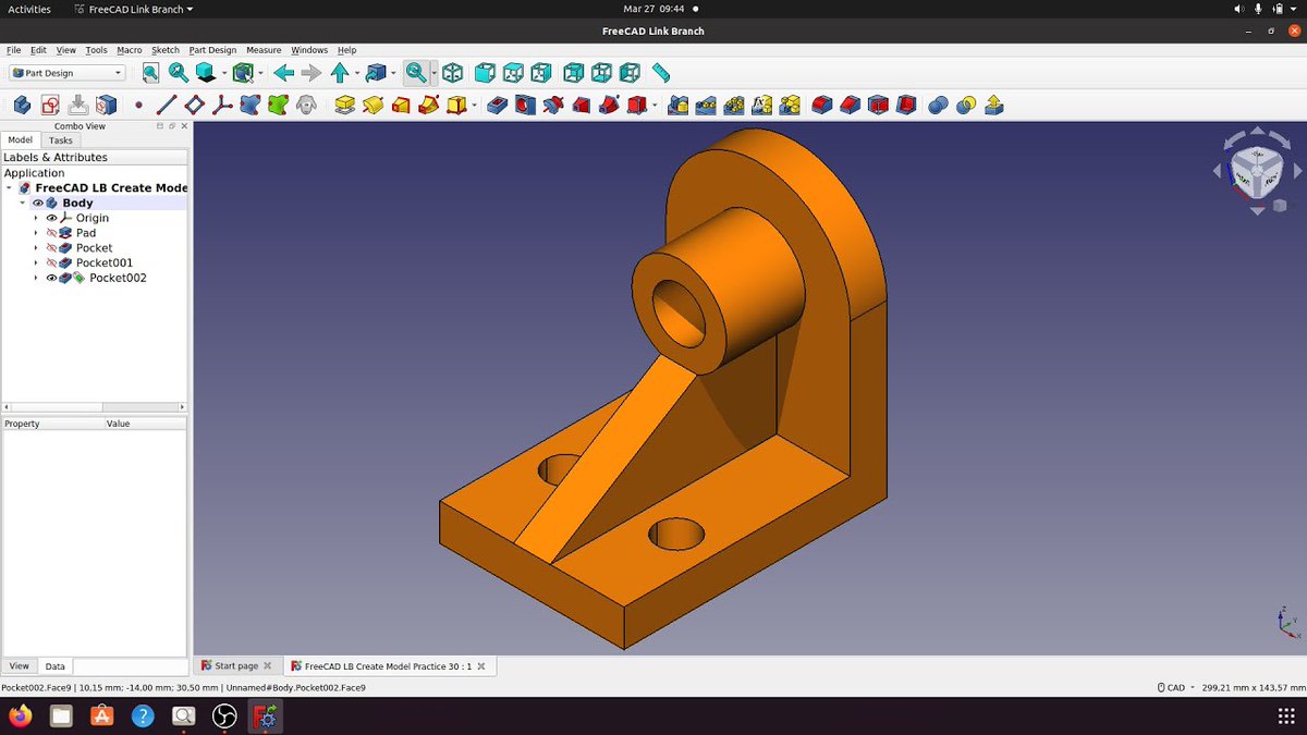 FreeCAD Link Create Model Practice 30
I used Arcus, Line... Pad, Pocket... Enjoy
youtu.be/iLJT0HMTtqs
