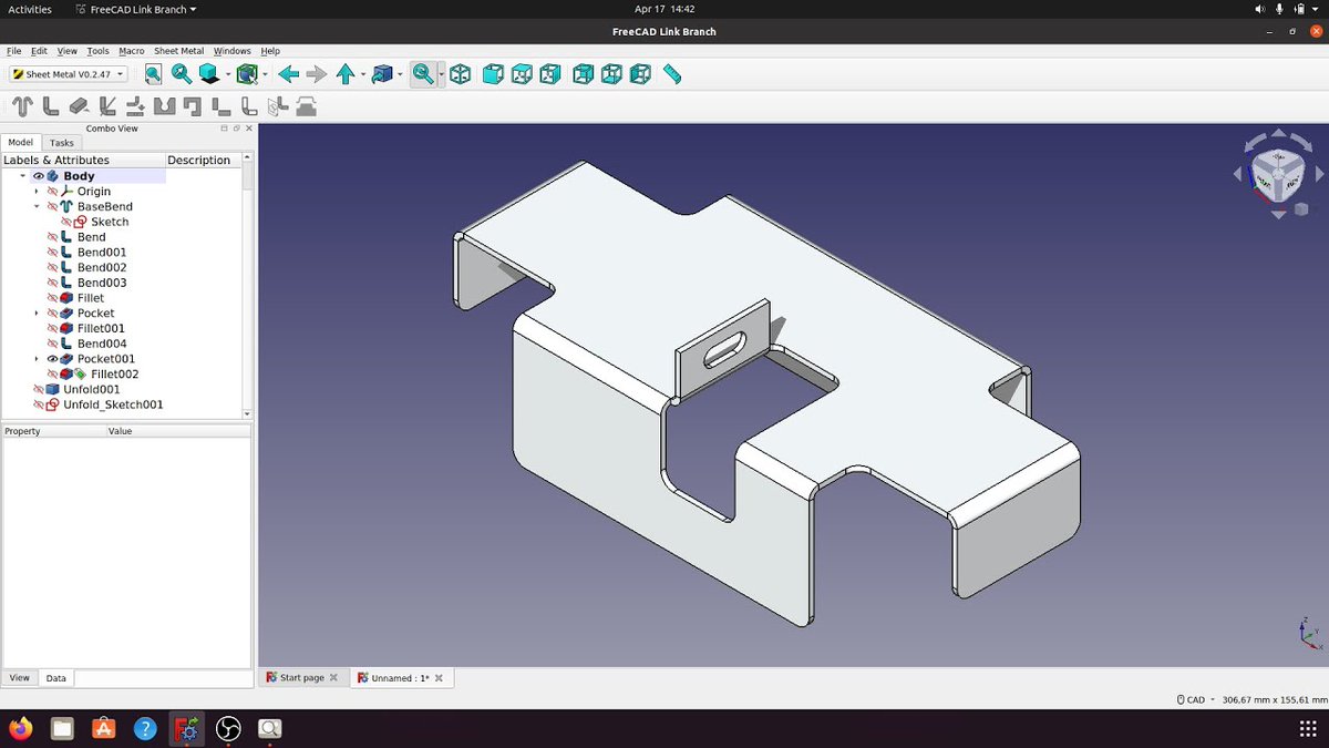 FreeCAD Link Sheet Metal Practice 07
I used Rectangle, Slot... Wall, Bend, Fillet, Pocket... Enjoy
youtu.be/2PEfRoq8luc