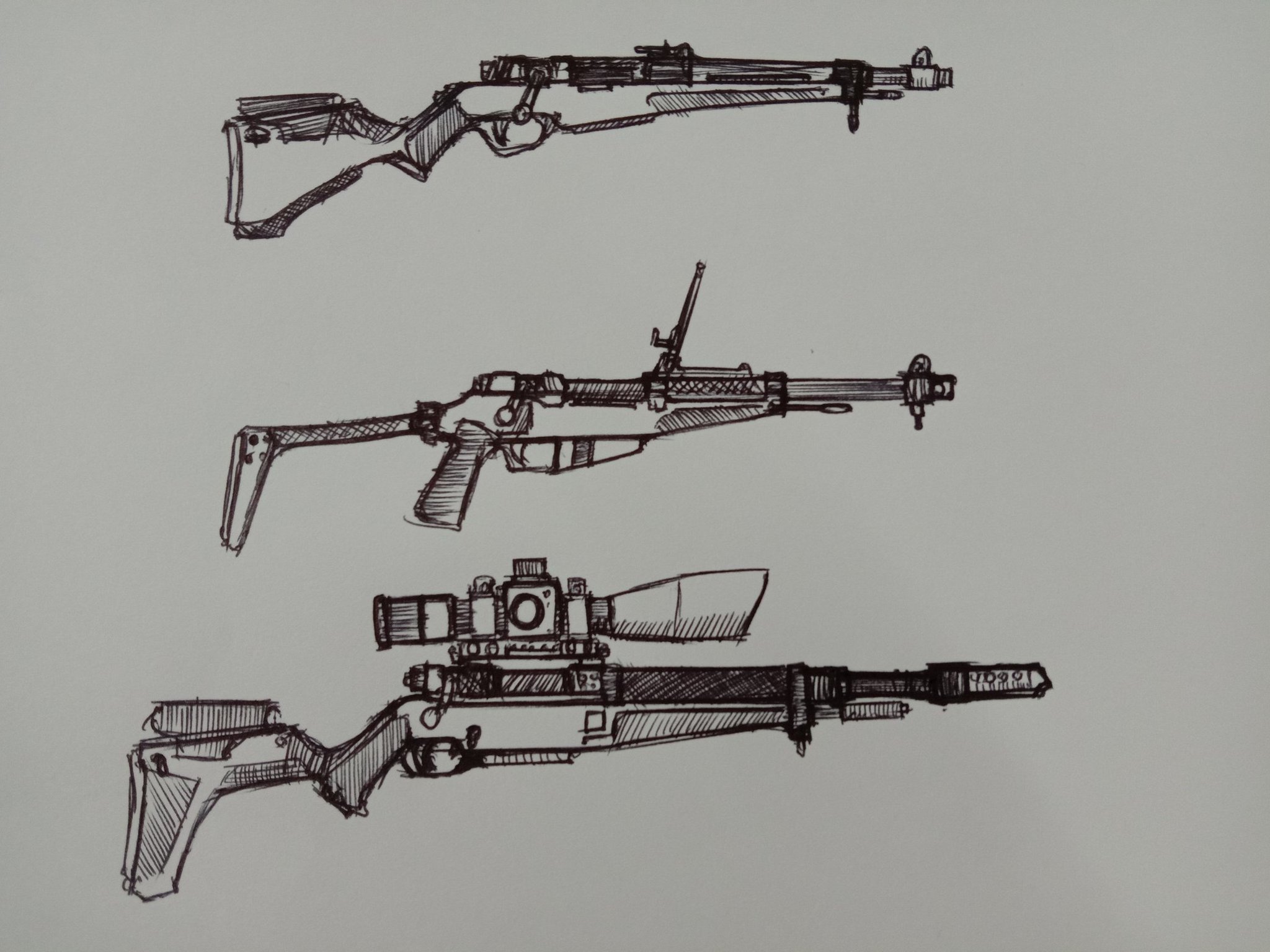Pencil Drawings Of Rifles