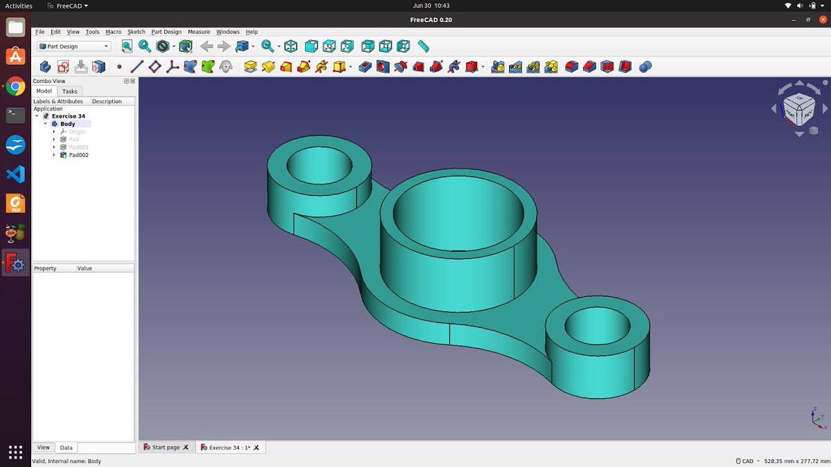 FreeCAD 0.20 | Create Model Practice 34 | Beginner
I used Circle, Arcus... Pad... Enjoy
youtu.be/AYtJJMNyHFM