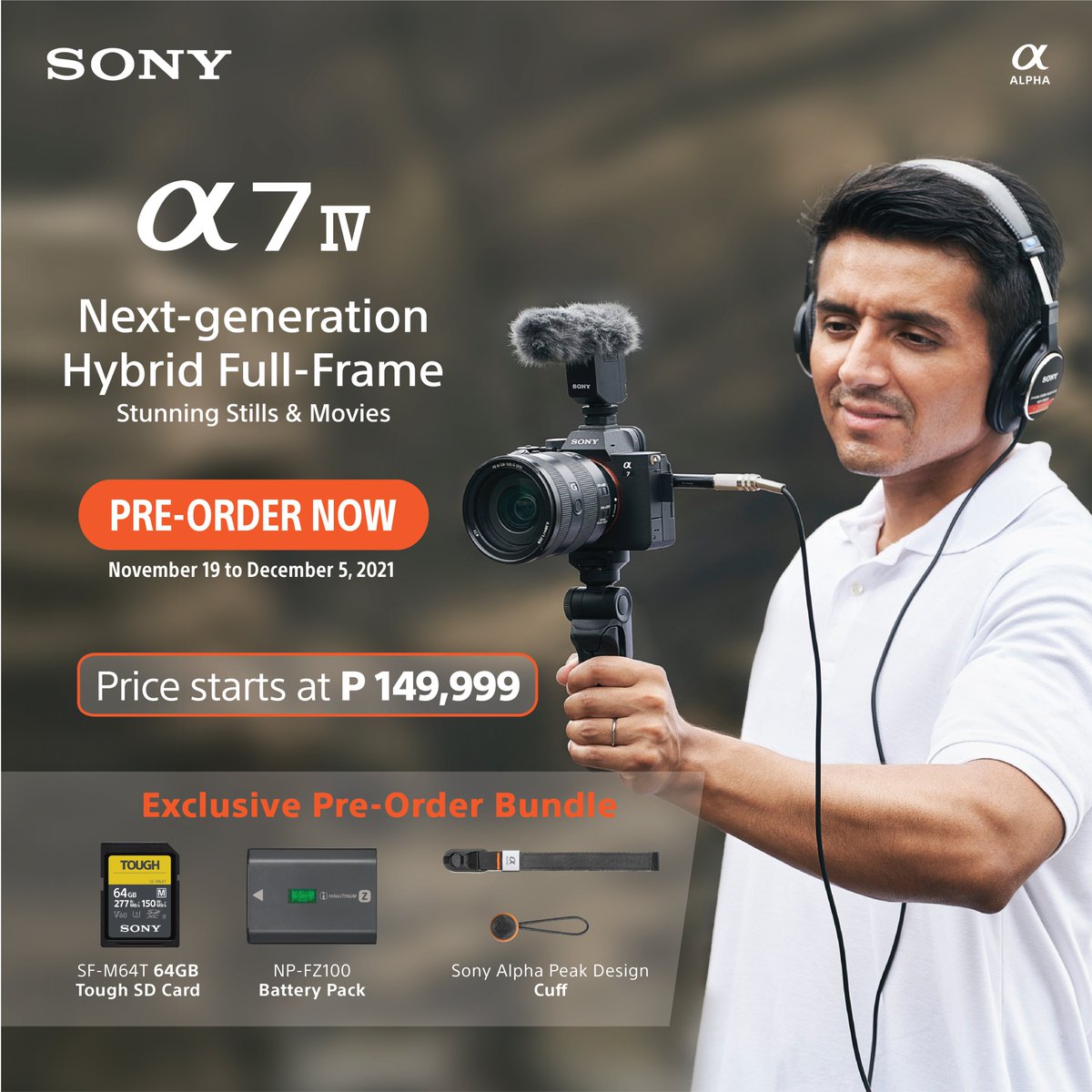 SonyPHinc's tweet photo. Are you a hybrid creator? Upgrade to Sony's new Alpha 7IV, a solid all-rounder full-frame camera that pushes stills and video performance beyond basic. Pre-order special is ongoing until December 5, 2021. 

Check out the full mechanics here: https://t.co/64BbDUjFjB https://t.co/ZBFbXyr4CW