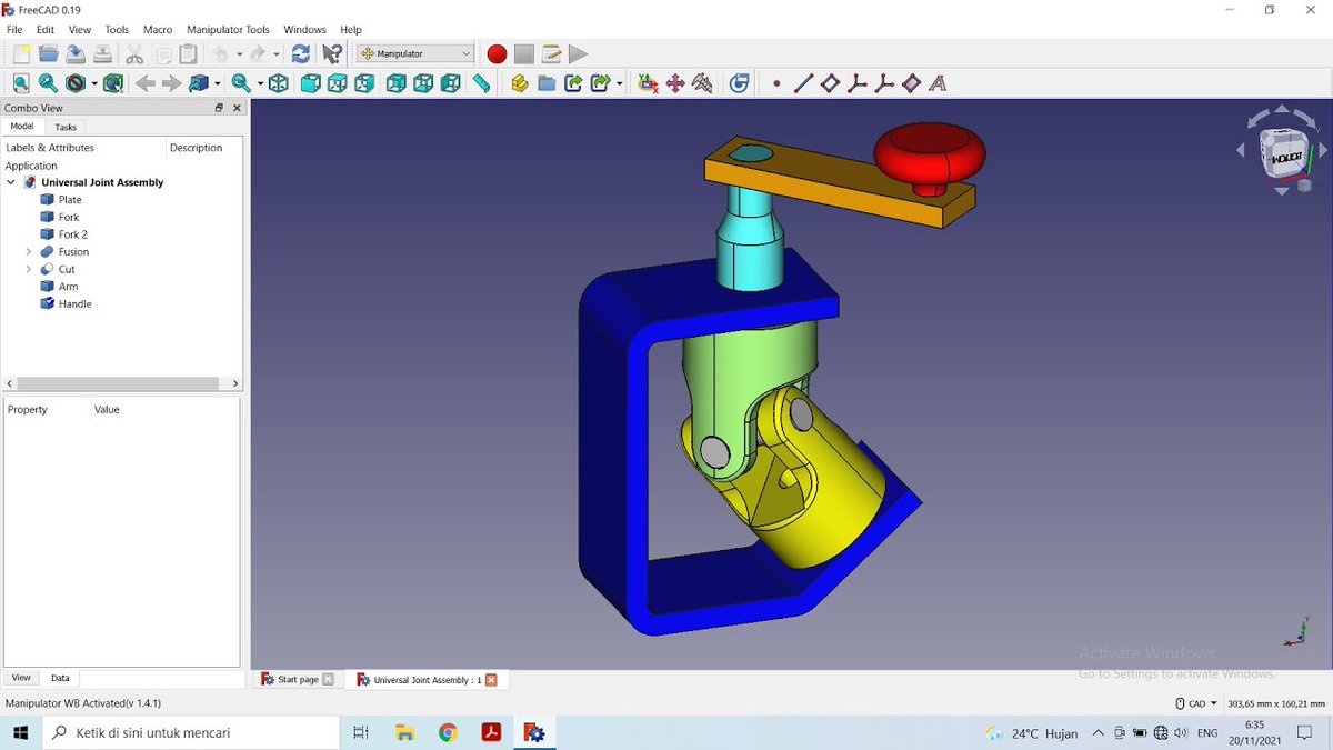 FreeCAD 0.19 | Create Assembly Practice 06 | Manipulator WB
I used Manipulator WB... Align tools and Moving tools... Enjoy
youtu.be/C7_BrcUyq6Q