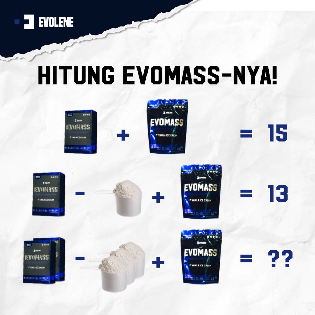 EvoleneID's tweet photo. Coba hitung dengan tepat lalu kirim jawabanmu dan pakein hashtag #EvoMassVanillaIceCream ya! Contoh: 10 #EvoMassVanillaIceCream 

Kirim jawaban sebanyak-banyaknya buat kesempatan menang lebih besar! Mimin bakal pilih secara random 2 pemenang yang bisa menjawab dengan benar! https://t.co/Z63OOvuhWI