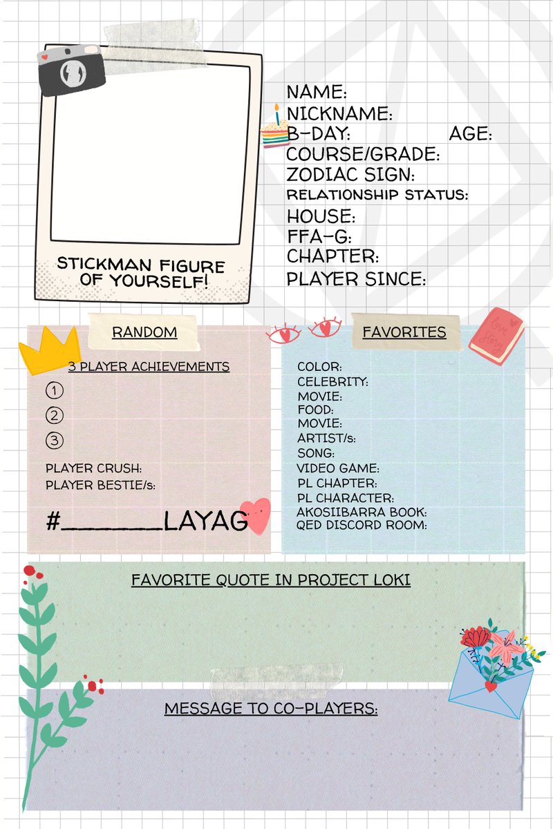 TeamProjectLoki's tweet photo. As we celebrate #PL6thAnniversary, let us get to know each other more by answering this PL Slambook and sharing it to your Facebook or Instagram Stories and other social medias! https://t.co/1iAYkkrISO