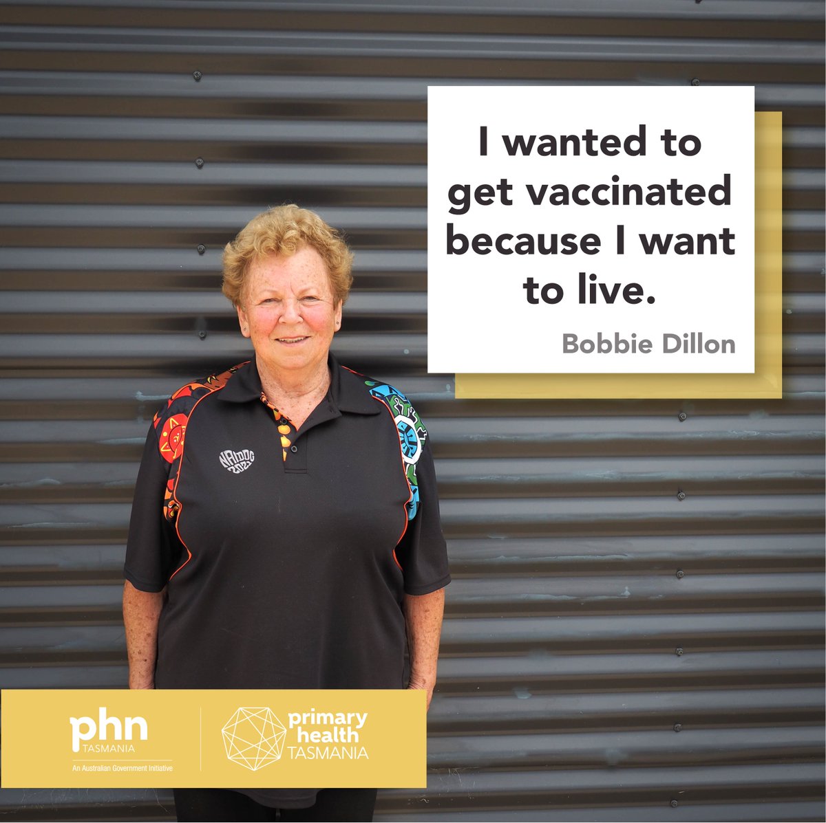 #COVID19 | Aboriginal Elder Bobbie Dillon got vaccinated against COVID-19 because she's sick of living in fear of getting severe COVID-19, or passing it on to others in the community.

You can book your vaccination here: tasp.hn/3000lM5