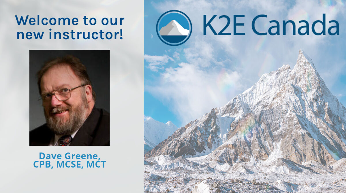 K2 Canada is proud to announce the newest member of our team. Welcome, Dave Greene! Dave obtained his Microsoft Certifications to expand his knowledge and deliver recognized courses to the clients of his consulting business. Read more at bit.ly/3xhtcYC