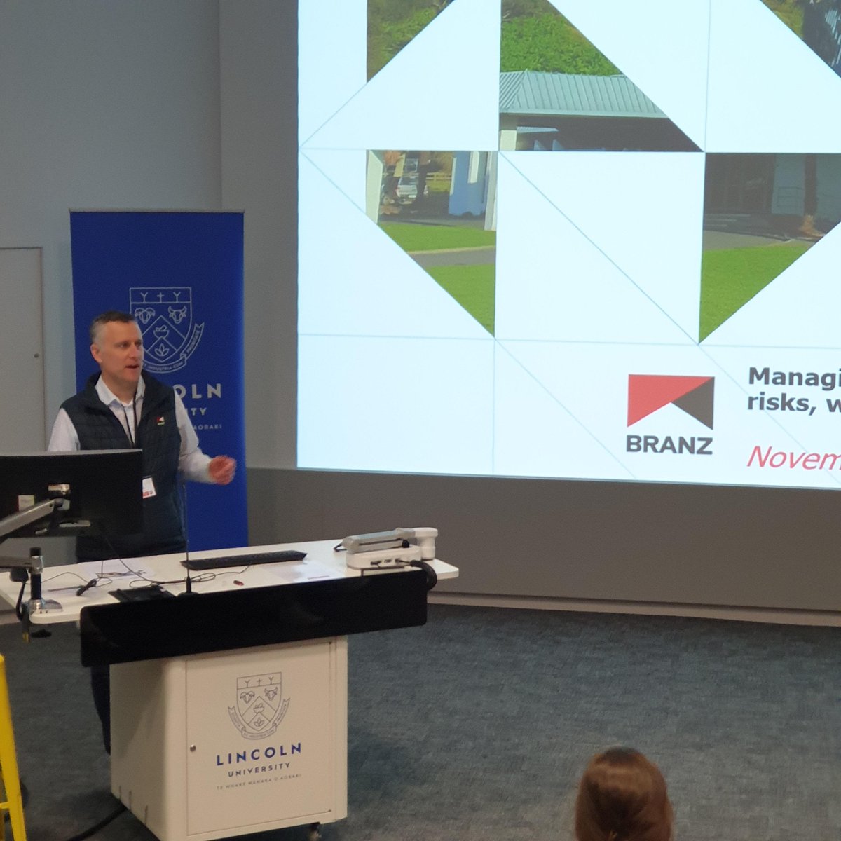 Michael Nuth presenting on managing earthquake prone council buildings: balancing life safety, risks, well-being and community costs.
#SAANZ2021 #Sociology #construction