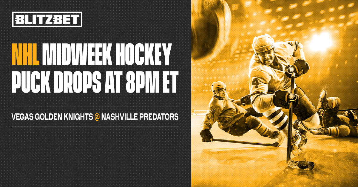 BlitzBet's tweet photo. #NHL on Wednesday Night 🏒
Puck drops at 🕗 8pm ET

#VegasBorn @ #Preds

All markets ⤵️
https://t.co/U5j51O8rna

#NHLBetting #VGKvsNSH #Vegas #GoldenKnights #Nashville #Predators https://t.co/4X8QS8UKu5