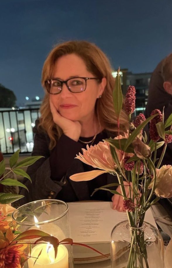 jimnpam_halpert's tweet photo. Congrats to both Jenna and Angela on 100 episodes of Office Ladies!! https://t.co/vMR3gT39J0