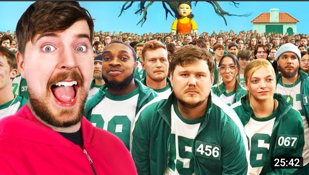 I'M IN THE THUMBNAIL OF THE  #MrBeastSquidGame VIDEO???  WHAT IS HAPPENING?↘️ ↘️↘️↘️↘️↘️⬇️