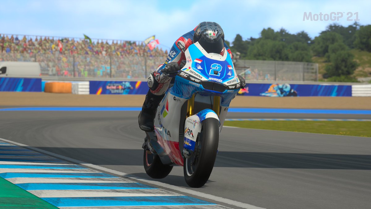 JDougherty1998's tweet photo. @gabrirodrigo2 aboard the Kalex with @SAGRacingTeam on the MotoGP game, not a mod, the race number was custom made by myself and is now available to all players on Xbox consoles 😊 https://t.co/67mXSHvelW