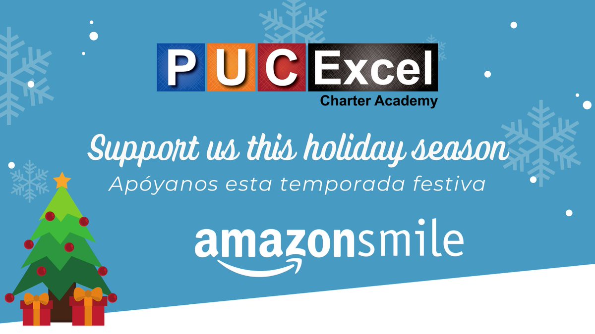 PUCExcel's tweet photo. Please support our school by shopping on Amazon this holiday season by using the link https://t.co/r1xIA8lwCU! ¡Por favor apoye a nuestra escuela comprando en Amazon esta temporada de fiestas usando el enlace https://t.co/r1xIA8lwCU! https://t.co/7TVQrV3ajR