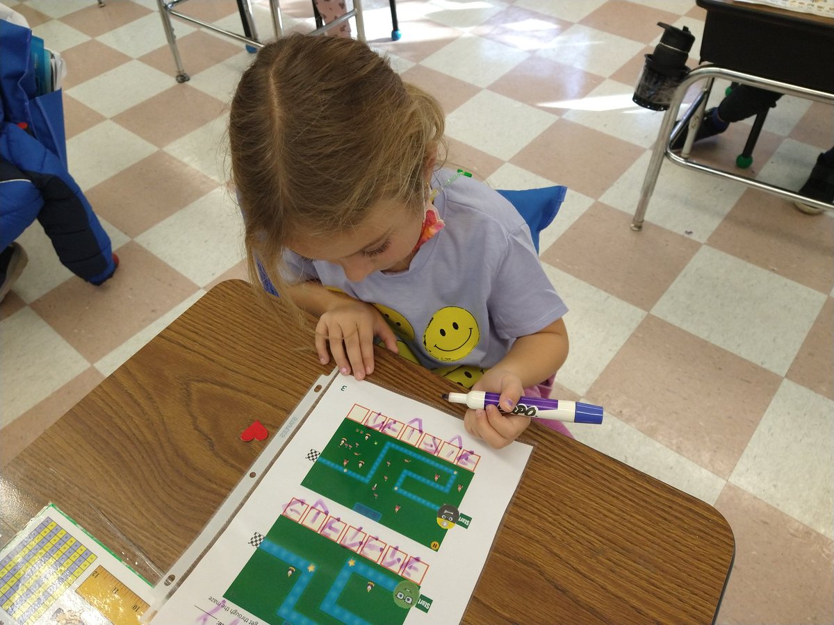 NSComputerTech's tweet image. @NSComputerTech 1st graders started our CS unit as programmers using @kodable worksheets. First you write your code, then test it out. @NorthSideEW @EWSDTech