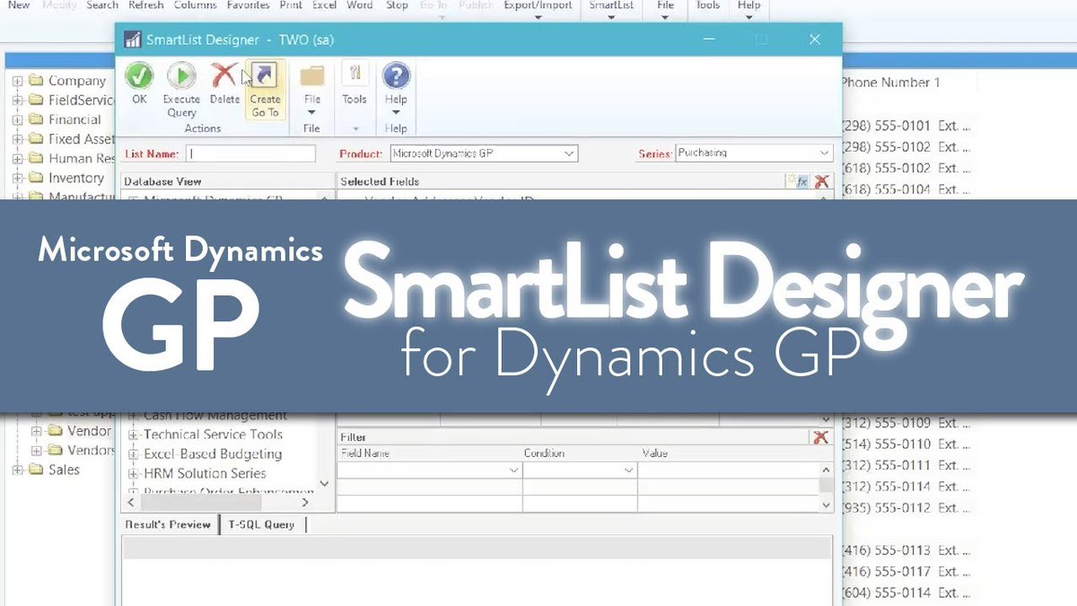 CALerpNEWS's tweet image. RT @trainingdynamo: VIDEO TIP: Using SmartList Designer to Create a New SmartLists in Microsoft Dynamics GP. Learn how to edit out-of-the-box Smartlists here: ow.ly/Jwr550GkeN8

#DynamicsGP #SmartLists #Videotip #TipsandTricks