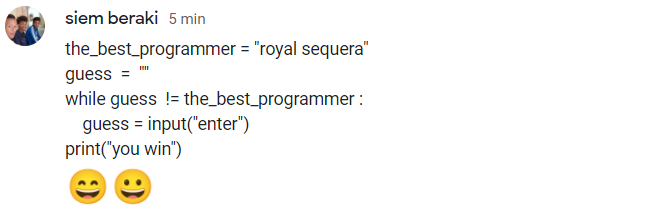 SequeiraRoyal's tweet photo. I have been helping a few Eritrean friends to get into programming and Machine Learning. One of my students sent this today.😅 (of course, it is not true!). If you want to help a few budding minds, do reach out! https://t.co/xV3ACkNEEB