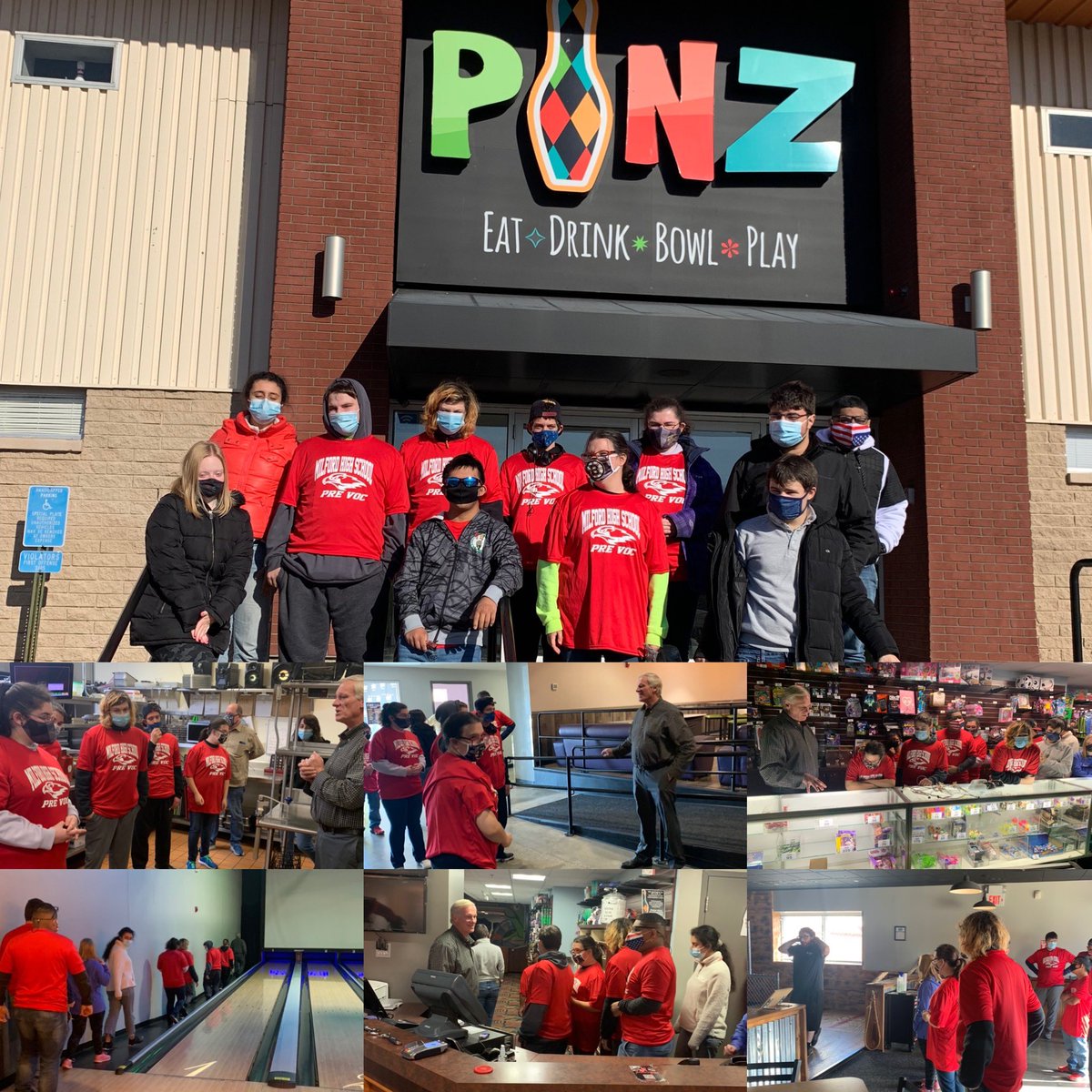 MHS_PreVoc's tweet photo. Huge shout out to @PiNZbowl for our amazing tour. Students learned about all of the jobs at Pinz and what each entail. Such great staff and a fun place to visit! Can’t wait to go back and bowl!! #lifeskills #jobexploration #prevocrocks #community #bowling https://t.co/NJNnQEeotL