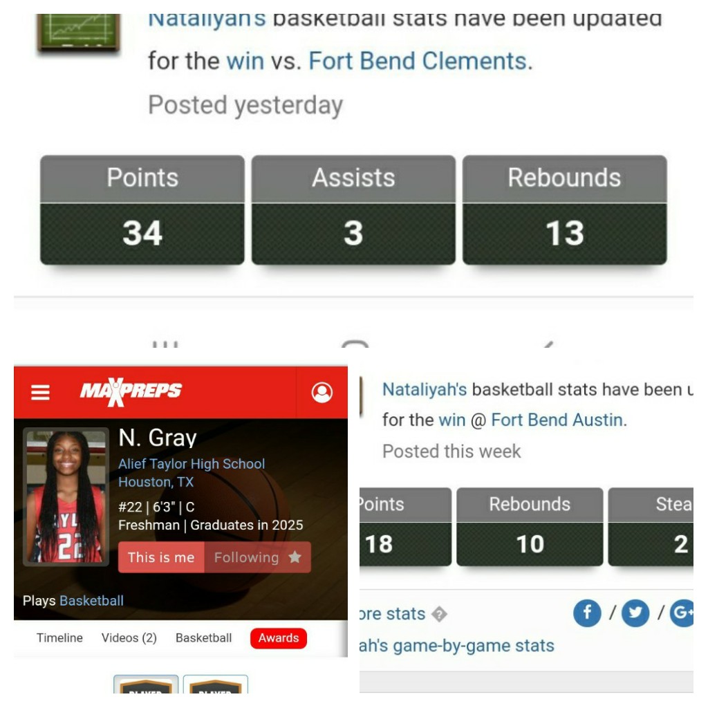 ChontelReynolds's tweet photo. Big numbers for the 14yr old 6'3 Freshman Nataliyah "Tally" Gray!!! The kid can really play! Third straight double!!! A strong reflection of the work she always puts in and sacrifice! #truehybrid #allfacts https://t.co/32axzbq93i