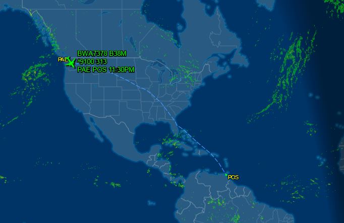 brentito86's tweet photo. Caribbean Airlines' first Boeing 737-8 MAX (9Y-CAL) is currently en route to #Piarco International (POS). ETA 11:30pm. @iflycaribbean is expected to take delivery of several other Max 8 aircraft in the coming months.
Photo by: Chris Edwards https://t.co/yLHPg89eqf