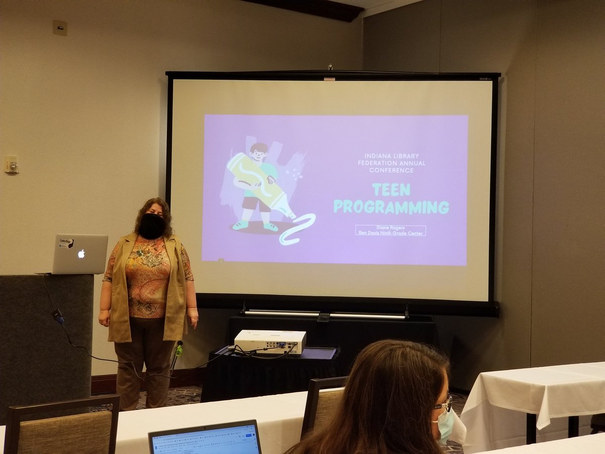 mrshouser68's tweet photo. @MrsRogersNGC gave an awesome presentation about creating engaging teen programming to school and teen librarians at #ForwardBound2021 @ilfonline conference 2021. https://t.co/7iDztLUPl6