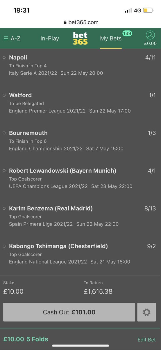 phil_smith91's tweet photo. If anyone’s interested in betting/betting outright tips and has a William hill /bet365 / account give my betting Twitter a follow! Bets posted up for free each day with a view to a big payout in May , looking to beat the bookies. @philbetting https://t.co/55fmIXXTOc