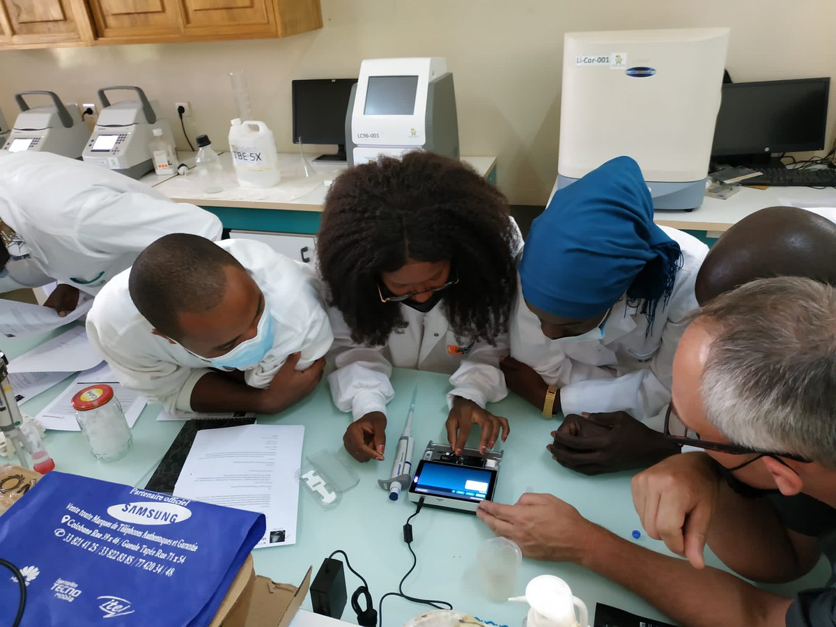 Our colleague <a href="/MariacCedric/">Mariac Cedric</a> showing <a href="/nanopore/">Oxford Nanopore</a> to <a href="/isra_ceraas/">ISRA/CERAAS</a> scientists <a href="/ird_fr/">IRD.fr</a>