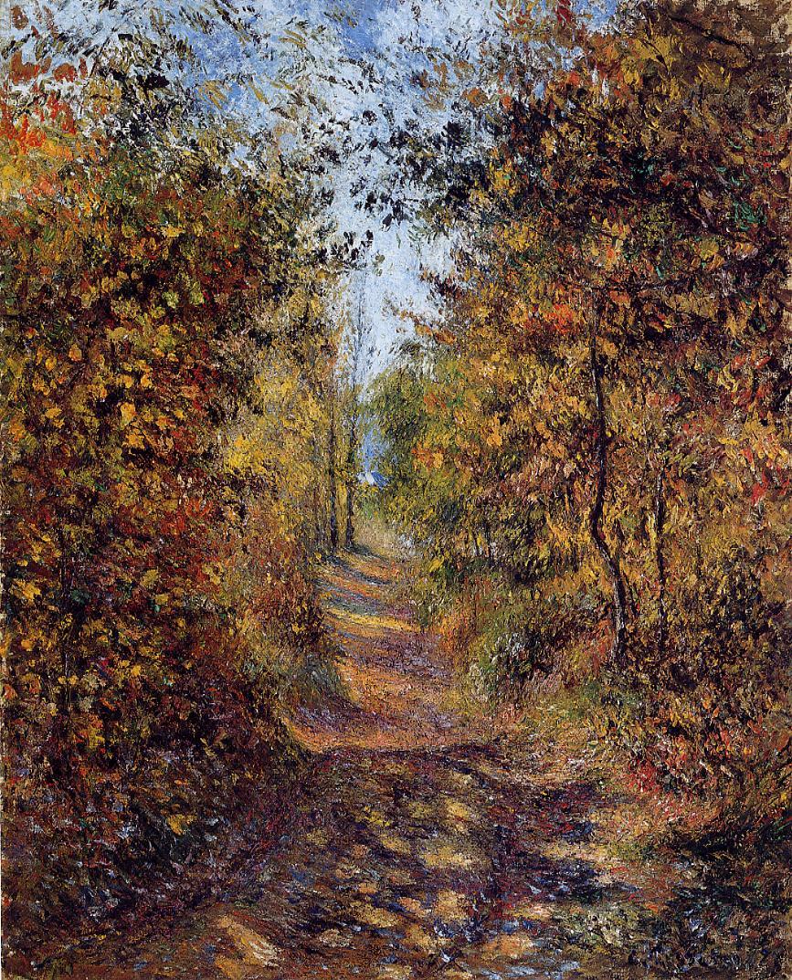 artpissarro's tweet image. A Path in the Woods, Pontoise, 1879 #pissarro #camillepissarro