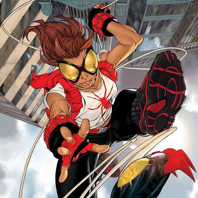 RunItsLilWolf's tweet photo. Oye Peter! Need some help!? 
With the drop of the #spidermannowayhome trailer, it has me longing as per usual, for #araña to join this next wave. Thinking about how she'd fit right in with #kamalakhan and #katebishop 
BRING ANYA INTO THE MOVIE UNIVERSE @Marvel 
YOU COWARDS! https://t.co/mxi3WHqW7z
