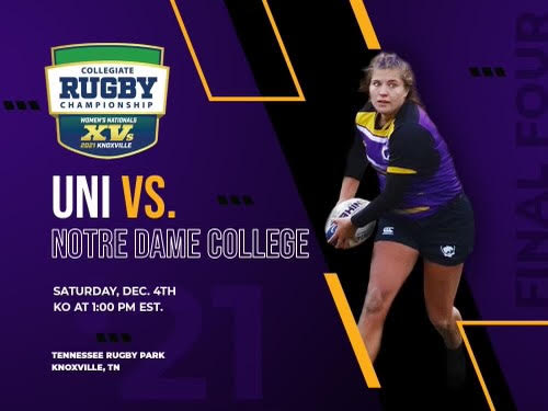 Brackets are set!
The Women's Rugby Team <a href="/UNIWR/">UNI Women's Rugby</a> will be playing Notre Dame College in the Final Four match on Saturday, Dec. 4th at 1:00 PM EST. at the Tennessee Rugby Park in Knoxville!

Mark your calendars and be sure to cheer on your fellow panthers!