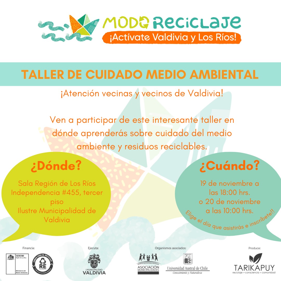 Carla_Amtmann's tweet photo. Este viernes y sábado realizaremos un Taller de Cuidado Ambiental abierto a toda la comunidad en la @munivaldivia. Aprender sobre el correcto manejo de residuos, compostaje, reciclaje en nuestra comuna, etc. Son algunos de los temas a tratar. ¡Todos y todas invitadas! #Valdiviacl https://t.co/EPQPj7g7rg
