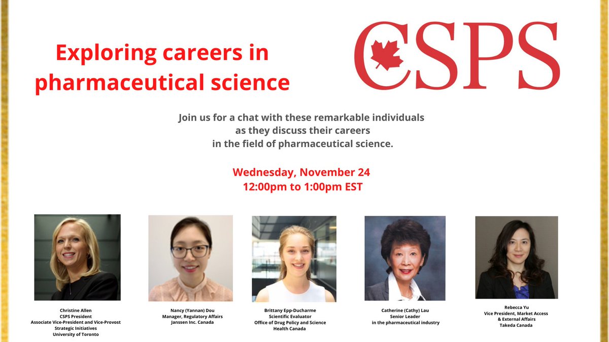 CanadaCSPS's tweet photo. @ChristineAllenW, @rebeccayu, @beducharme, Cathy Lau and Nancy Dou answer questions and share their career experience on Zoom https://t.co/eZUyPS2wCs Nov 24 at noon EST https://t.co/tUiKBba0qU