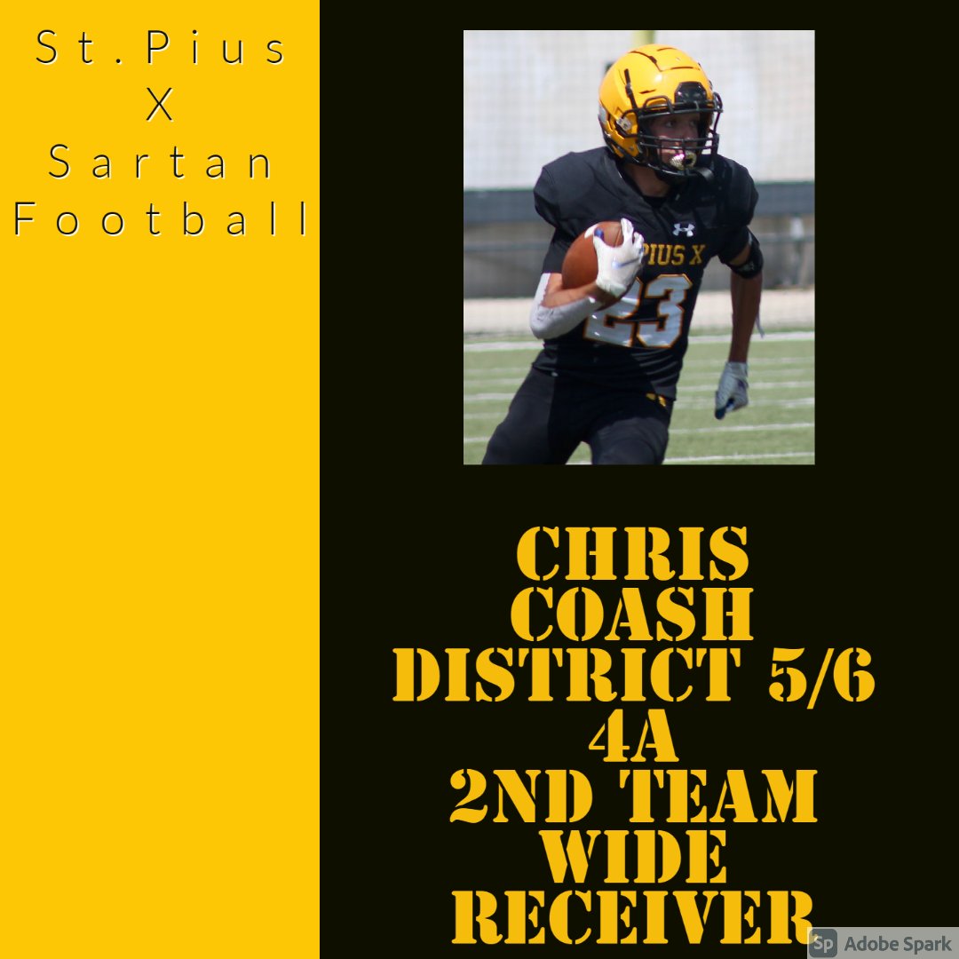 Sartan_football's tweet photo. Congratulations to the following players for earning 2nd team all district on offense. The sartan offense was able to rush for over 1500 and pass for 1500 yards and these guys were all major contributors to that effort. Thank you guys! #sartanfootball #sonsofx https://t.co/wv8171bKB4