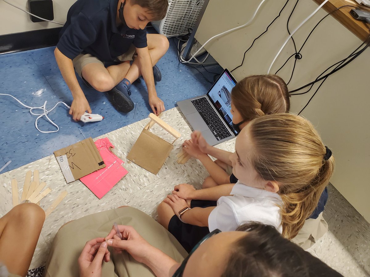 We are building bridges for our last #STEM challenge in our Engineering Design mini unit! Looks like I'll have to raise the price of the hot glue sticks!