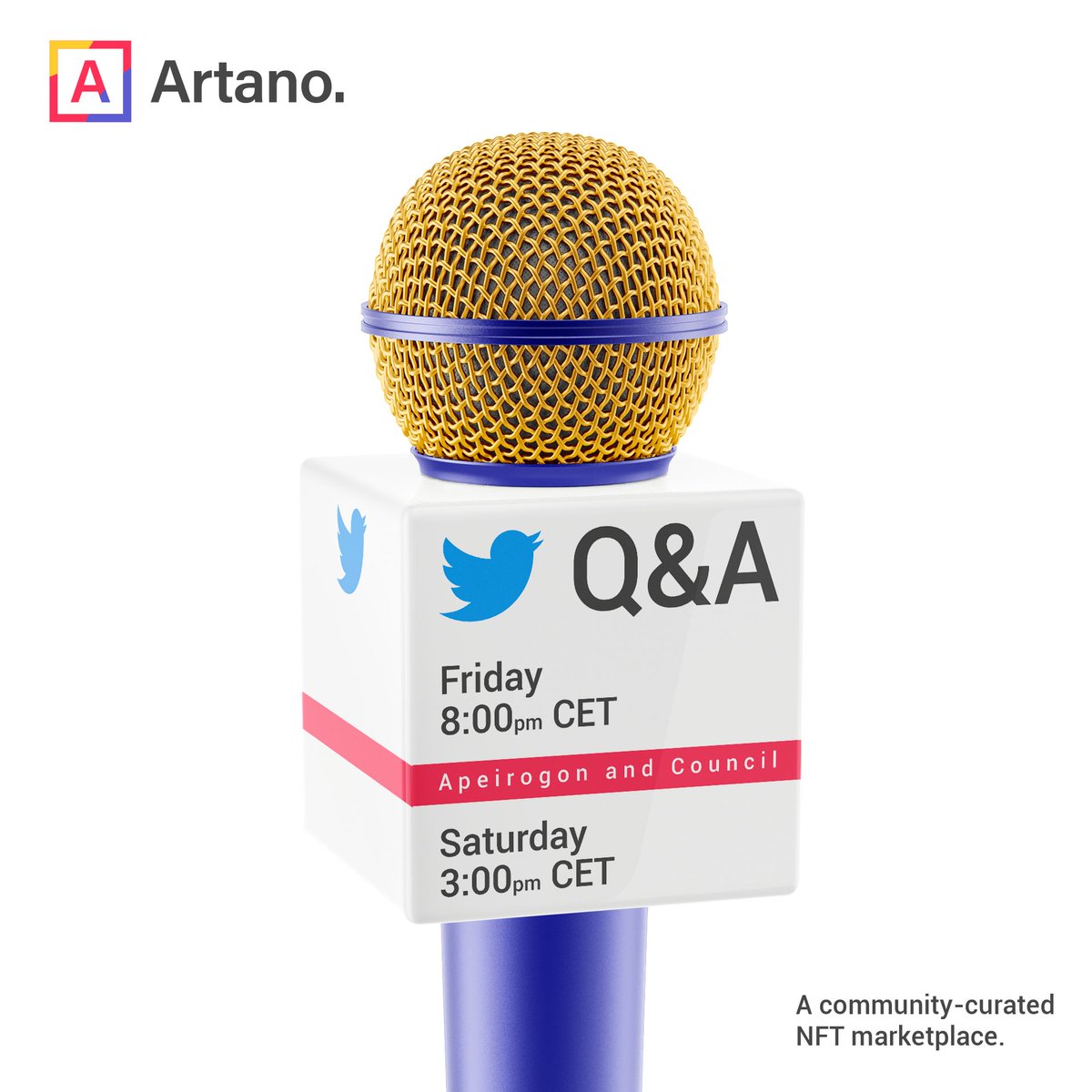 artano__io's tweet photo. Special treats for you are coming soon! 👇🎁

We are hosting our first two-day Q&amp;A event this week on Twitter Spaces and we would really like for you to come! 📣

Also, we will start A RAFFLE with the Q&amp;A for one special NFT - stay tuned! https://t.co/Mduod0v6aF