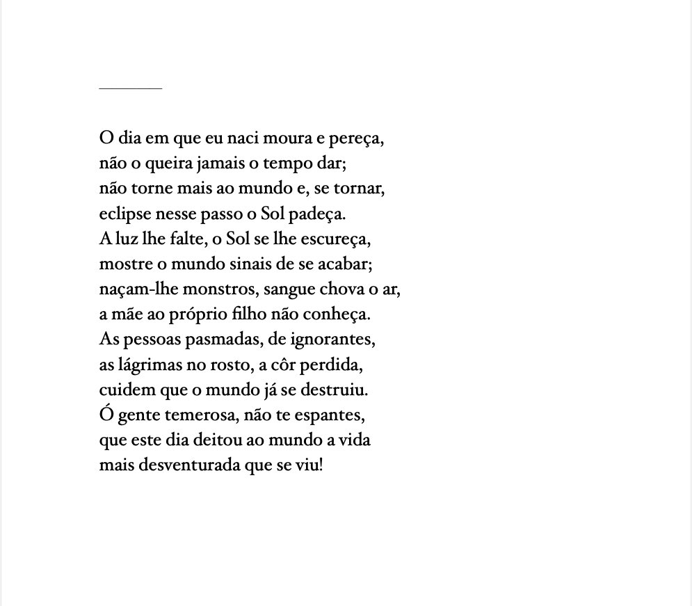 AnalectsofAlex's tweet image. Whatever genre of poetry this is (maybe a birth lament), return.

Luís Vaz de Camões, Sonnets: