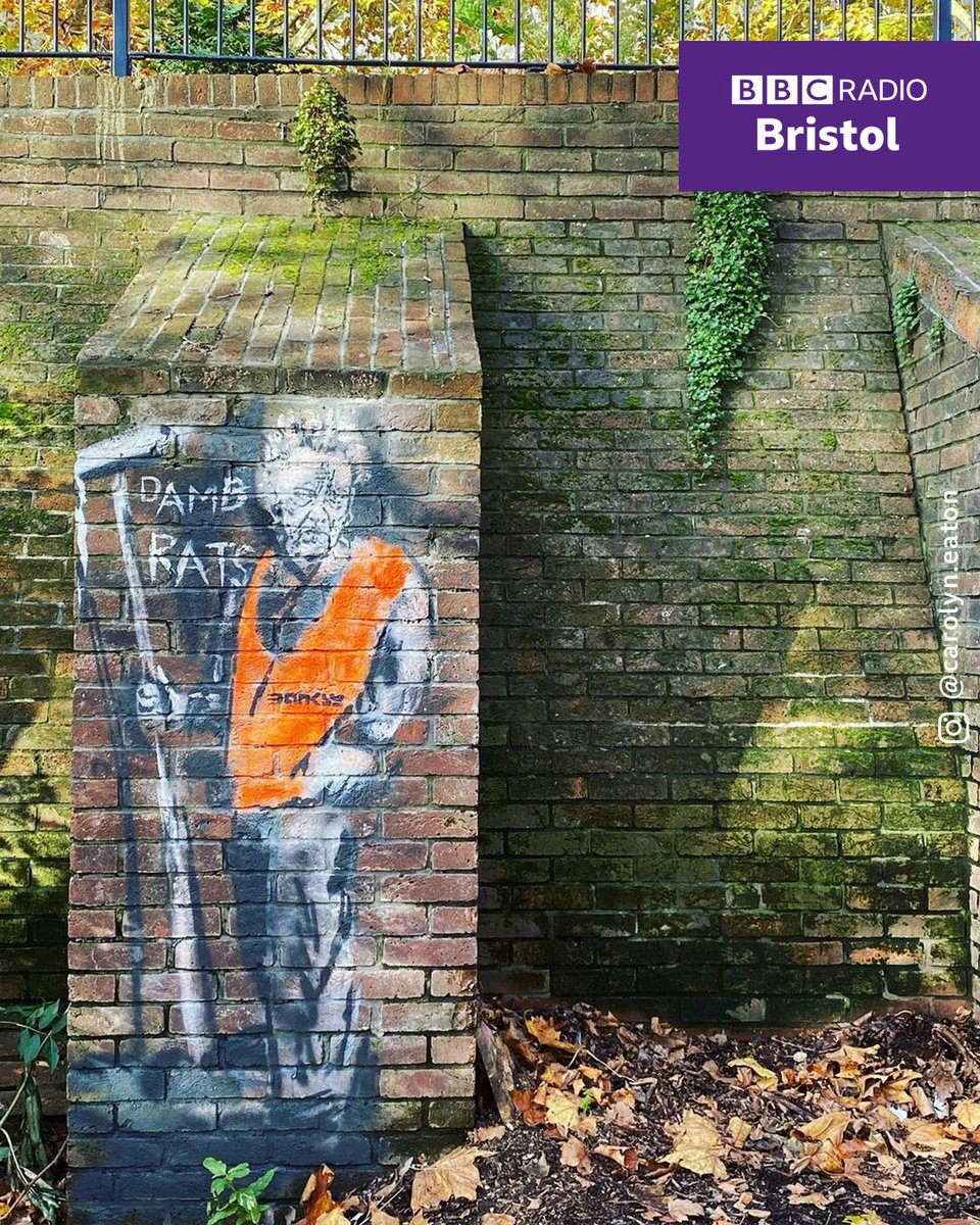 Look who's appeared in Castle Park 🎨

Someone's sprayed Christopher Walken's character 'Frank' in #TheOutlaws - with a #Banksy logo on the vest... 👀