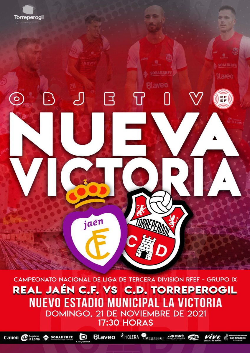 🎯 OBJETIVO: NUEVA VICTORIA 🎯

🆚<a href="/RealJaenCF/">Real Jaén C.F.</a> 
🏟 Nuevo Estadio de la Victoria
🗓 Domingo 21 Nov 2021
⏱ 17.30 hora 

#AÚPASPORTING ❤️❤️❤️❤️