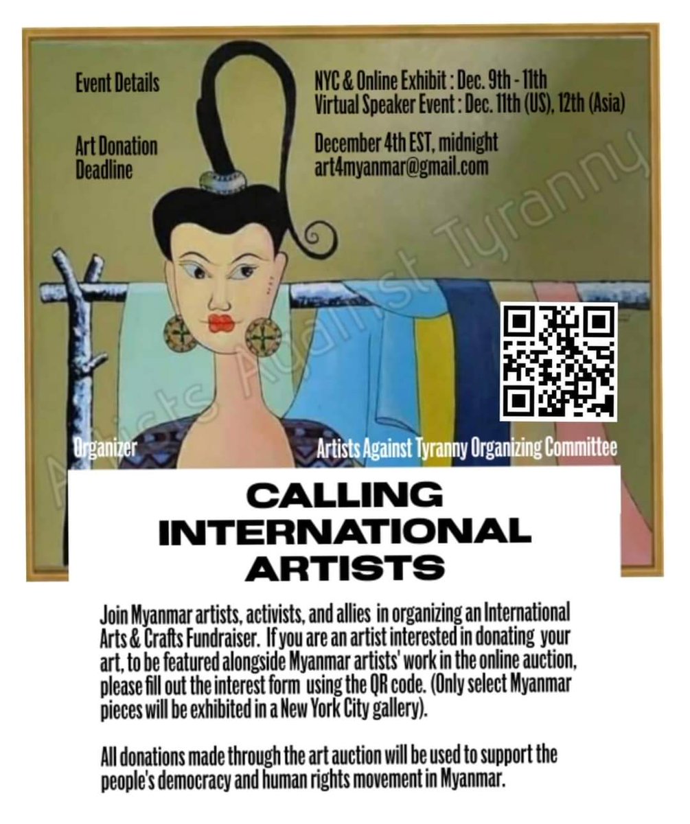 BurmeseEu's tweet photo. Call Artists worldwide to join in for democracy and against tyranny #artistsontwitter @nyfacurrent #WhatsHappeningInMyanmar https://t.co/6w6FfIO3hF https://t.co/uxOmP34zjr