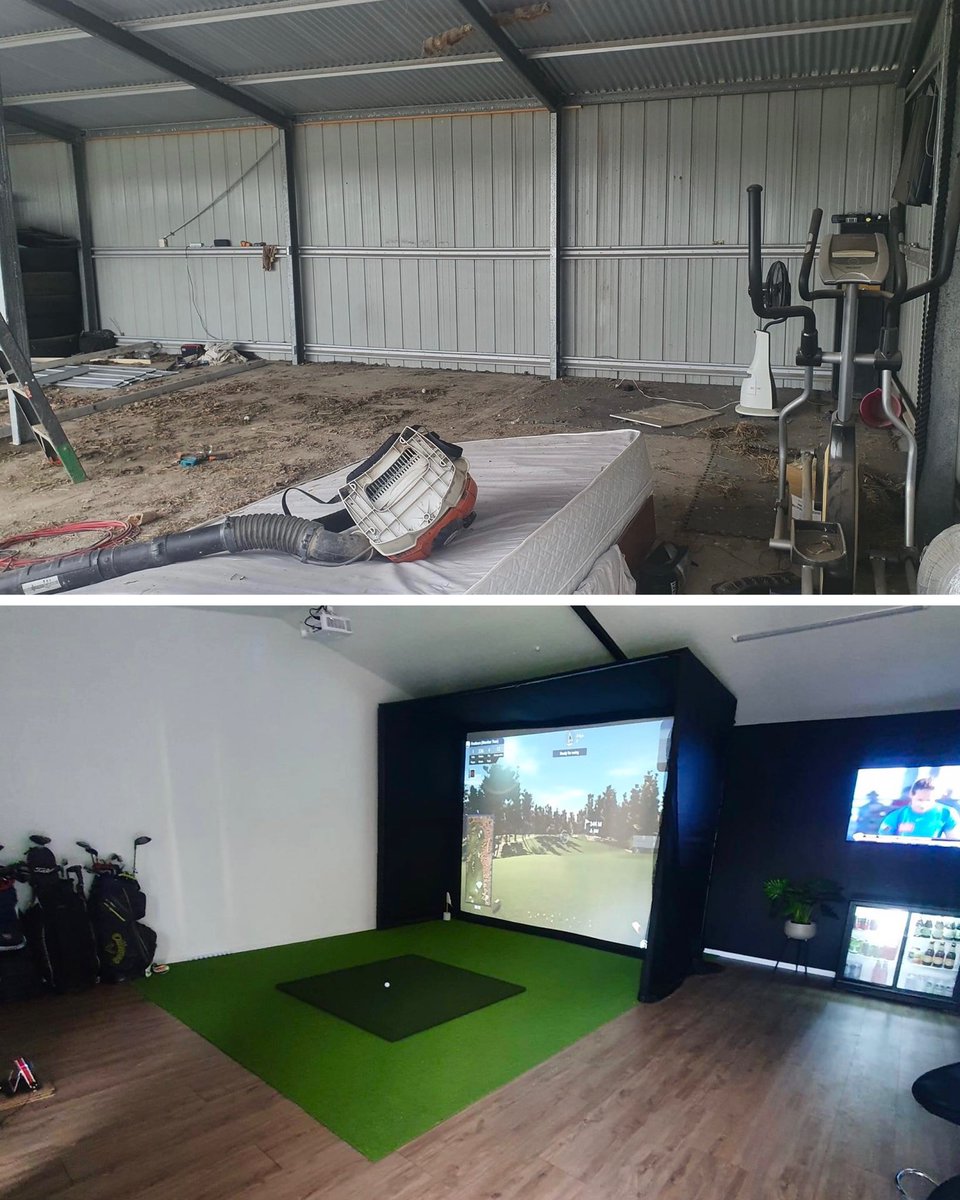 FlightScopeGolf's tweet image. The perfect indoor sim transformation - just in time for winter golf 🏌️‍♂️ 

#FlightScopeMevoPlus