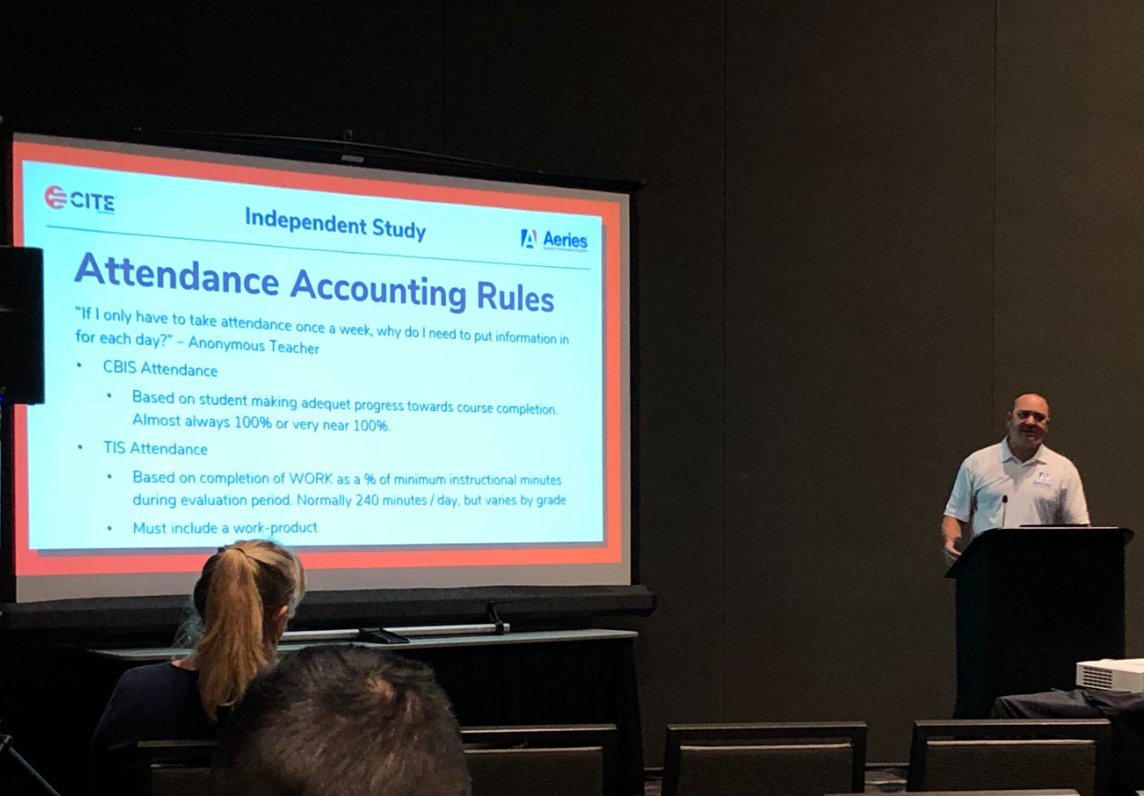 AeriesSIS's tweet photo. Did you catch our "Using #Aeries to Manage your #IndependentStudies Contracts" session today at #CITE2021? 📅✔️📘 https://t.co/qG5KnghAFI