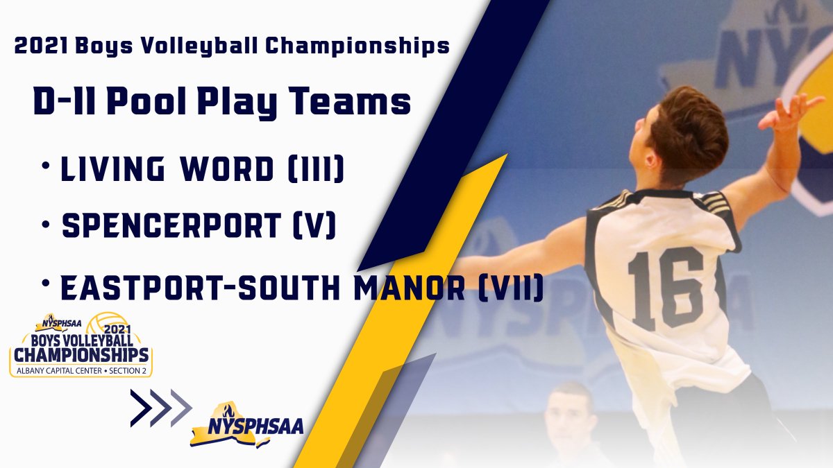 NYSPHSAA's tweet photo. Who's winning the 2021 #NYSPHSAA Boys Volleyball Championships? 

Six schools, two championships on the line Saturday at the Albany Capital Center. 

Tickets are SOLD OUT! But you can watch it all live on the NFHS Network: https://t.co/3QhCip0dbB https://t.co/ELrHiMqKvO
