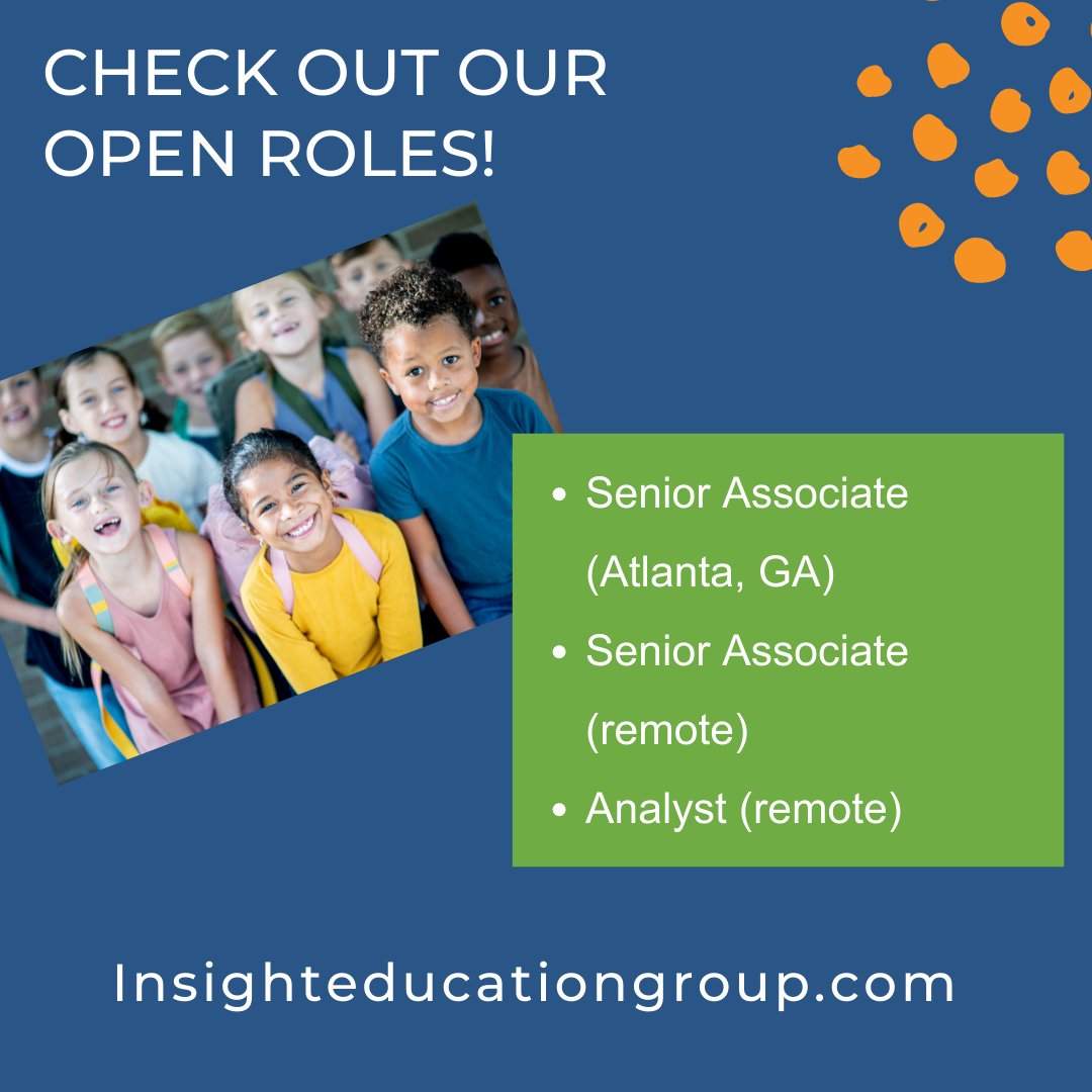 InsightEdGroup's tweet photo. Check out our website to see why you should join our passionate team that are working towards positive change for all students.
#edleaders #changemakers #edculture https://t.co/EteyZZw4aQ